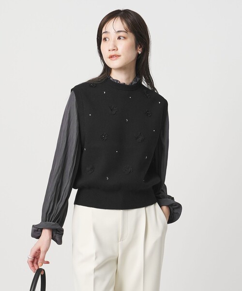 UNITED ARROWS(ユナイテッドアローズ)の「3D ビジュー ベスト(ベスト・レディース・オフホワイト/ブラック/ダークグレー・FREE)」の8枚目の写真