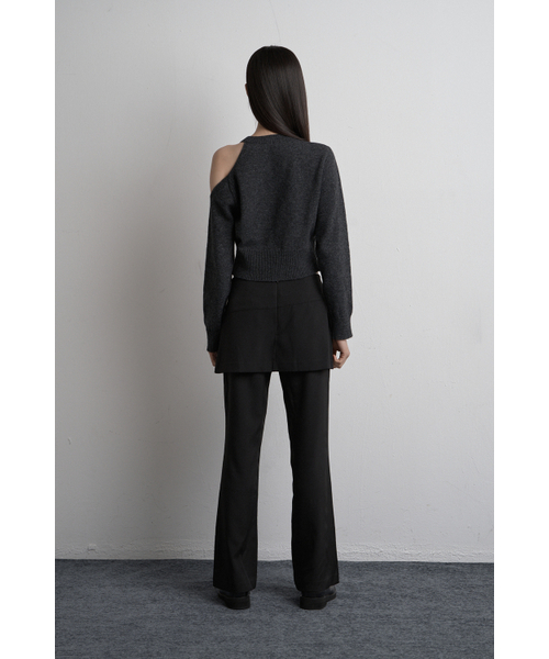 SYNERJYN（シナジン）の「SHOULDER SLIT KNIT CARDIGAN CHARCOAL（カーディガン/ボレロ・レディース・その他・ONE SIZE）」の3枚目の写真