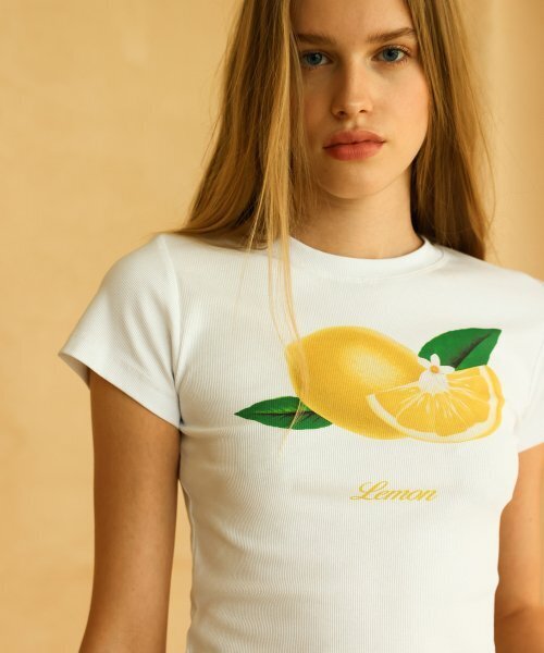HIGH SCHOOL DISCO(ハイスクールディスコ)の「フレッシュレモンゴルジクロップTシャツ_ホワイト(Tシャツ/カットソー・レディース・その他・FREE)」の6枚目の写真