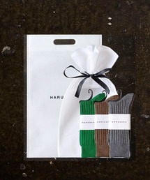 HARUSAKU | HARUSAKU:Mens PLAIN RIB SOCKS GIFT 3P SET :ハルサク メンズ プレーン リブソックス ギフトプレゼントセット 3足(ソックス/靴下)
