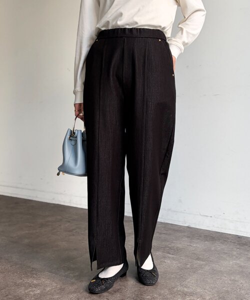 Chez toi（シェトワ）の「センタースリットパンツ（その他パンツ・レディース・ブラック/ベージュ/ブルー・FREE）」の4枚目の写真