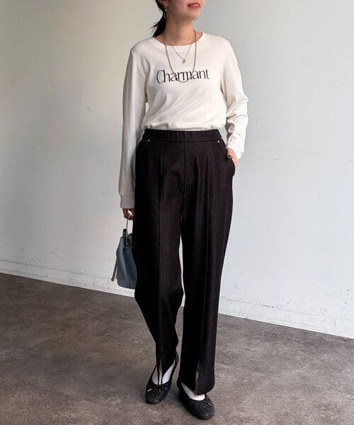 Chez toi（シェトワ）の「センタースリットパンツ（その他パンツ・レディース・ブラック/ベージュ/ブルー・FREE）」の12枚目の写真