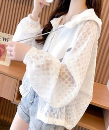 レース柄シアーパーカー