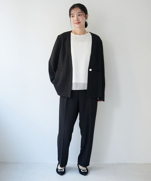 anyfee(エニフィー)の「【anyfee/大きいサイズ】美シルエットストレッチテーパードパンツ《セレモニー/オケージョン》(2026SS)(その他パンツ・レディース・ベージュ/ネイビー/ブラック・LL/3L/4L/5L)」の19枚目の写真