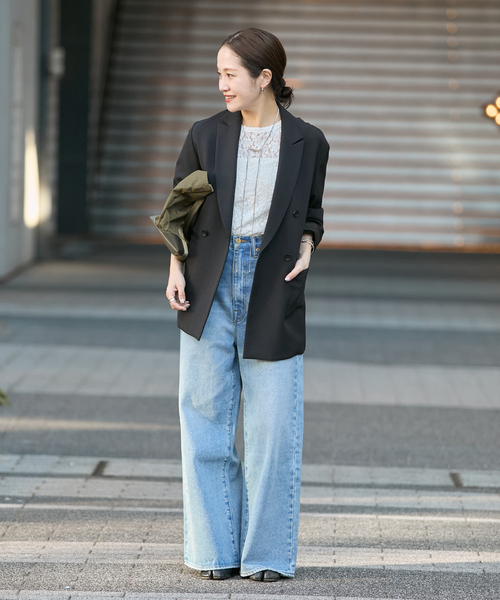 JOURNAL STANDARD（ジャーナルスタンダード）の「《追加》ライクストレッチジャケット（テーラードジャケット・レディース・チャコールグレー/ブラック・38/36）」の5枚目の写真