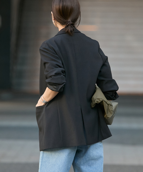 JOURNAL STANDARD（ジャーナルスタンダード）の「《追加》ライクストレッチジャケット（テーラードジャケット・レディース・チャコールグレー/ブラック・38/36）」の10枚目の写真