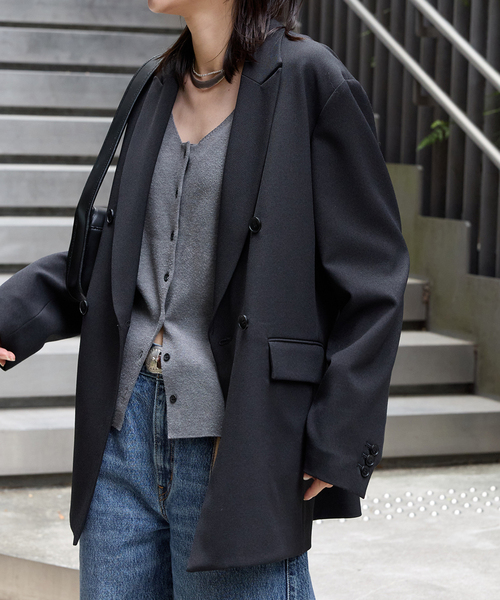 JOURNAL STANDARD（ジャーナルスタンダード）の「《追加》ライクストレッチジャケット（テーラードジャケット・レディース・チャコールグレー/ブラック・38/36）」の16枚目の写真