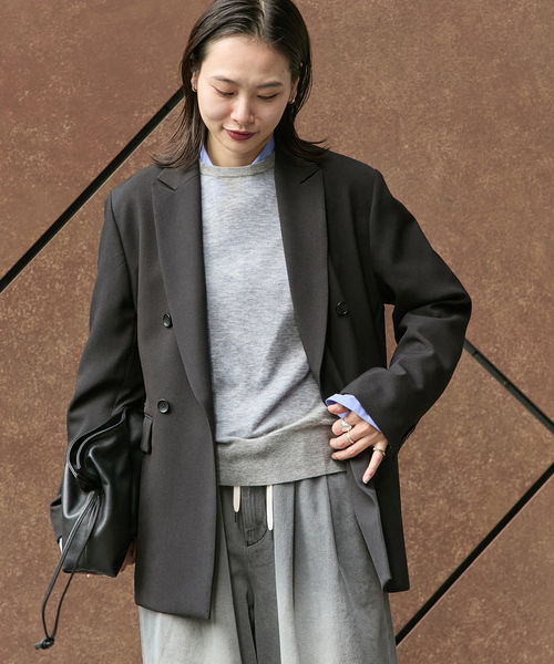 JOURNAL STANDARD（ジャーナルスタンダード）の「《追加》ライクストレッチジャケット（テーラードジャケット・レディース・チャコールグレー/ブラック・38/36）」の18枚目の写真