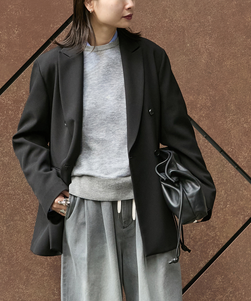 JOURNAL STANDARD（ジャーナルスタンダード）の「《追加》ライクストレッチジャケット（テーラードジャケット・レディース・チャコールグレー/ブラック・38/36）」の19枚目の写真