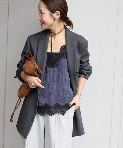 JOURNAL STANDARD（ジャーナルスタンダード）の「《追加》ライクストレッチジャケット（テーラードジャケット・レディース・チャコールグレー/ブラック・38/36）」の22枚目の写真