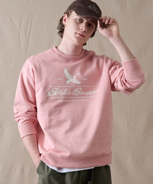 Eddie Bauer(エディーバウアー)の「クラシックロゴプリント クルースウェット(スウェット・メンズ・ピンク/杢グレー/ネイビー・M/XXL/L/XL)」の3枚目の写真