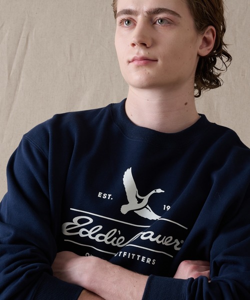 Eddie Bauer(エディーバウアー)の「クラシックロゴプリント クルースウェット(スウェット・メンズ・ピンク/杢グレー/ネイビー・M/XXL/L/XL)」の5枚目の写真