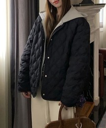 Pittok（ピットク）の「オーバーサイズ着脱フード付きキルティングダウンジャケット（ダウンジャケット/コート）」