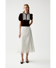 BORDERS at BALCONY フリンジツイードスカート FRINGE TWEED SKIRT(36 WHITE): BORDERS at BALCONY: WOMENS｜THE