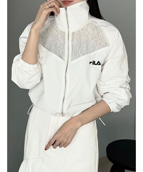 FILA（フィラ）の「【FILA別注】レース切替トラックジャケット（ナイロンジャケット・レディース・オフホワイト/ライトブルー・FREE）」の15枚目の写真
