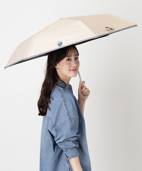 POLO RALPH LAUREN（ポロ ラルフ ローレン）の「【WEB限定】遮光100% 晴雨兼用 折りたたみ日傘 ”POLO FLAG BEAR” ポーチ付（折りたたみ傘・レディース・ベージュ/ダークブルー/ホワイト×ブルー/オフホワイト・FREE）」の3枚目の写真