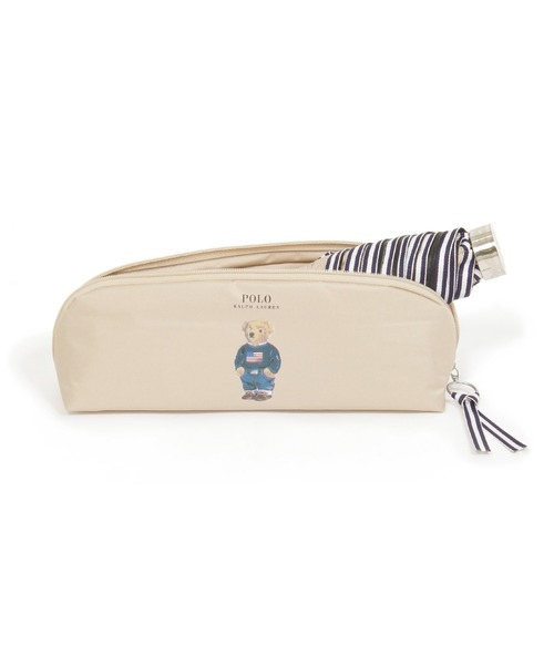POLO RALPH LAUREN（ポロ ラルフ ローレン）の「【WEB限定】遮光100% 晴雨兼用 折りたたみ日傘 ”POLO FLAG BEAR” ポーチ付（折りたたみ傘・レディース・ベージュ/ダークブルー/ホワイト×ブルー/オフホワイト・FREE）」の14枚目の写真