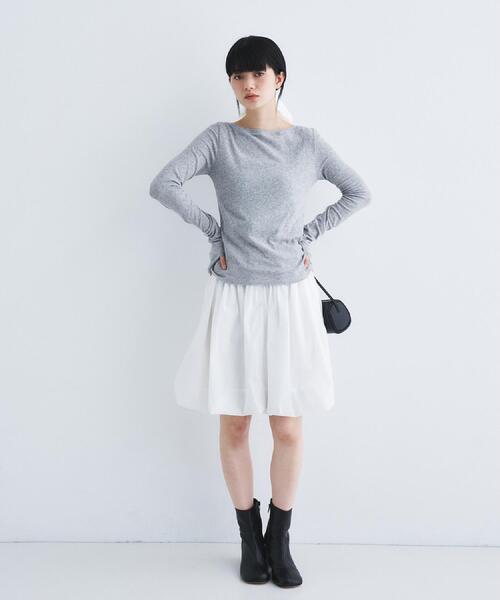 CODE A（コードエー）の「balloon easy skirt（スカート・レディース・ライトグレー/ホワイト・36/34）」の5枚目の写真