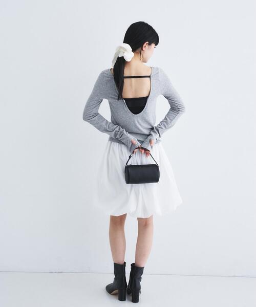 CODE A（コードエー）の「balloon easy skirt（スカート・レディース・ライトグレー/ホワイト・36/34）」の7枚目の写真