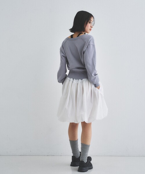 CODE A（コードエー）の「balloon easy skirt（スカート・レディース・ライトグレー/ホワイト・36/34）」の11枚目の写真