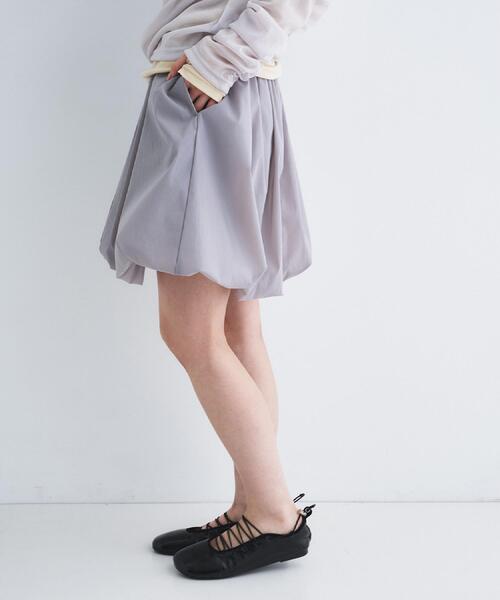 CODE A（コードエー）の「balloon easy skirt（スカート・レディース・ライトグレー/ホワイト・36/34）」の12枚目の写真
