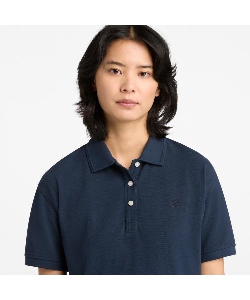 Timberland(ティンバーランド)の「半袖 ピケ ポロシャツ レディース(ポロシャツ・レディース・ダークブルー・LARGE/MEDIUM/SMALL/X-SMALL)」の3枚目の写真