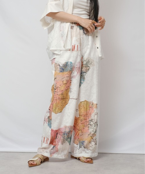 palm RICHE(ポームリシュ)の「風景アート柄パンツ(その他パンツ・レディース・オフホワイト/ブラック・M)」の10枚目の写真