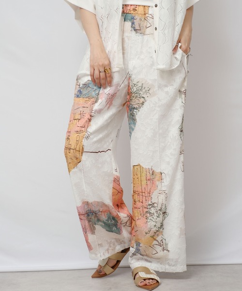 palm RICHE(ポームリシュ)の「風景アート柄パンツ(その他パンツ・レディース・オフホワイト/ブラック・M)」の12枚目の写真