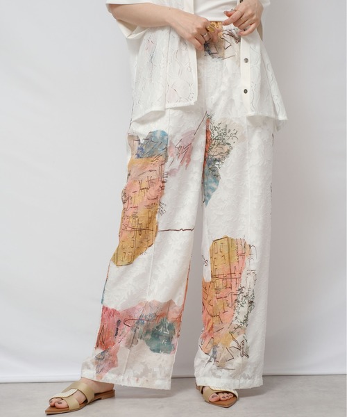 palm RICHE(ポームリシュ)の「風景アート柄パンツ(その他パンツ・レディース・オフホワイト/ブラック・M)」の11枚目の写真