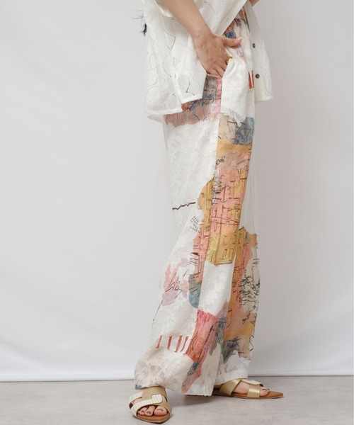 palm RICHE(ポームリシュ)の「風景アート柄パンツ(その他パンツ・レディース・オフホワイト/ブラック・M)」の14枚目の写真