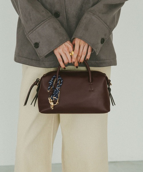 GLOBAL WORK（グローバルワーク）の「500mペットボトル収納可能/スペ軽チャーム付き2WAYボストン/646553（ボストンバッグ・レディース・ダークブラウン/ブラウン系6/ブラック・ONE SIZE）」の22枚目の写真