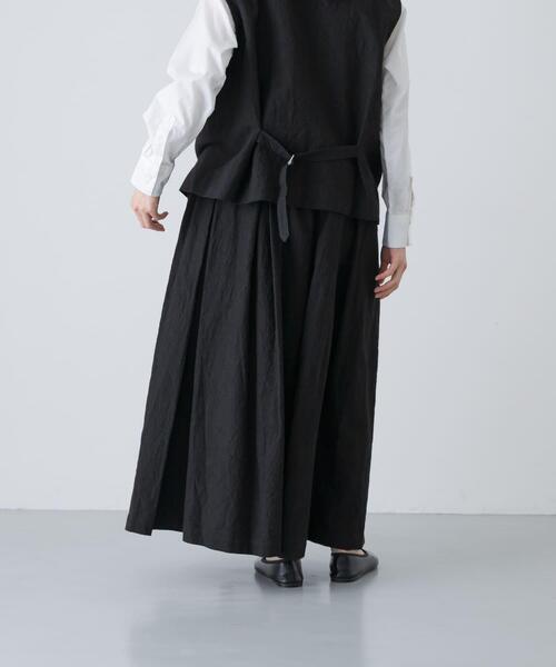 かぐれ(カグレ)の「リネンコットンタックスカート(スカート・レディース・チャコールグレー/ブラック・FREE)」の10枚目の写真
