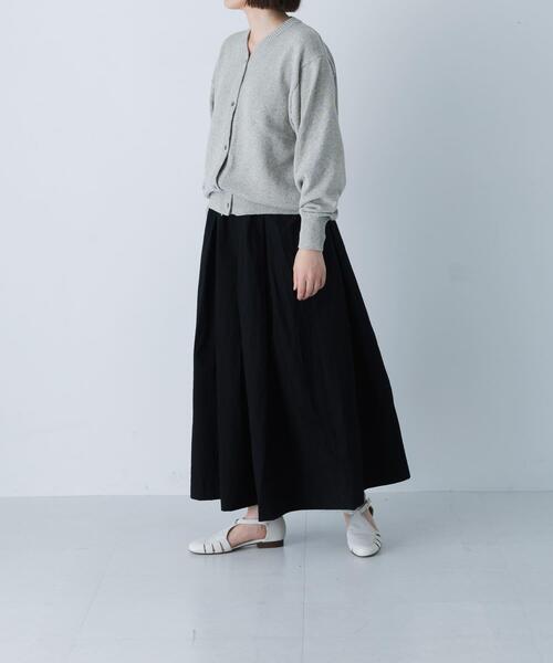 かぐれ(カグレ)の「リネンコットンタックスカート(スカート・レディース・チャコールグレー/ブラック・FREE)」の15枚目の写真