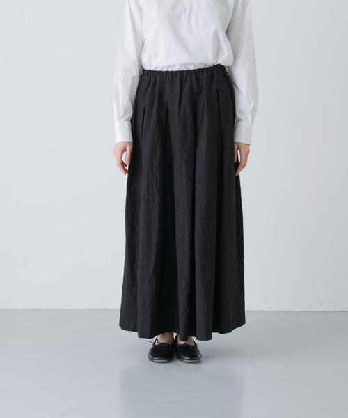 かぐれ(カグレ)の「リネンコットンタックスカート(スカート・レディース・チャコールグレー/ブラック・FREE)」の16枚目の写真