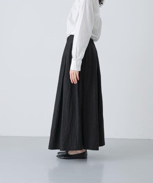 かぐれ(カグレ)の「リネンコットンタックスカート(スカート・レディース・チャコールグレー/ブラック・FREE)」の17枚目の写真