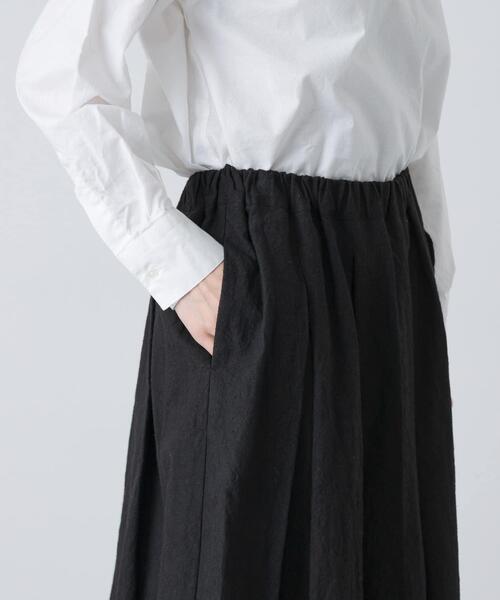 かぐれ(カグレ)の「リネンコットンタックスカート(スカート・レディース・チャコールグレー/ブラック・FREE)」の19枚目の写真
