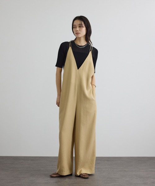 SALON adam et rope'(サロン アダム エ ロペ)の「【WEB限定】シアーリブニットハーフスリーブプルオーバー(Tシャツ/カットソー・レディース・オフホワイト/ブラック/レッド/ブラウン・FREE)」の6枚目の写真