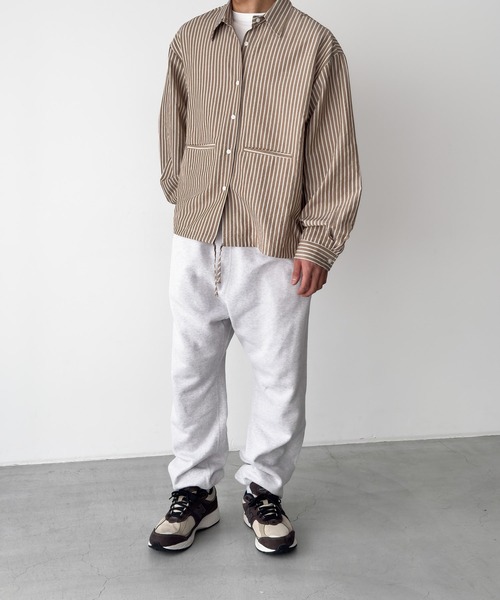 CANAL JEAN(キャナルジーン)の「choice_cnl ストライプシャツ(シャツ/ブラウス・レディース・ホワイト/ブラウン・ONE SIZE)」の7枚目の写真