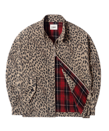 QT8 GARMENTS（キューティーエイトガーメント）の「LB Washed Leopard Harrington Jacket (Beige)（ブルゾン）」