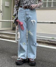 HELLO.SANFRANCISCO（ハローサンフランシスコ）の「【HELLO.SANFRANCISCO/ハローサンフランシスコ】カラフルリボンフレアデニム（デニムパンツ）」