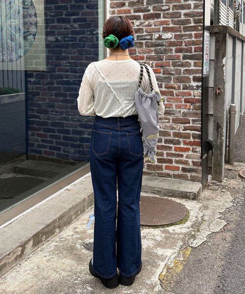 HELLO.SANFRANCISCO(ハローサンフランシスコ)の「【HELLO.SANFRANCISCO/ハローサンフランシスコ】カラフルリボンフレアデニム(デニムパンツ・レディース・ブルー/サックスブルー・MEDIUM/SMALL)」の13枚目の写真