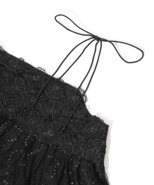 flower（フラワー）の「フローラルレースビスチェ（キャミソール・レディース・ブラック/アイボリー・FREE）」の5枚目の写真