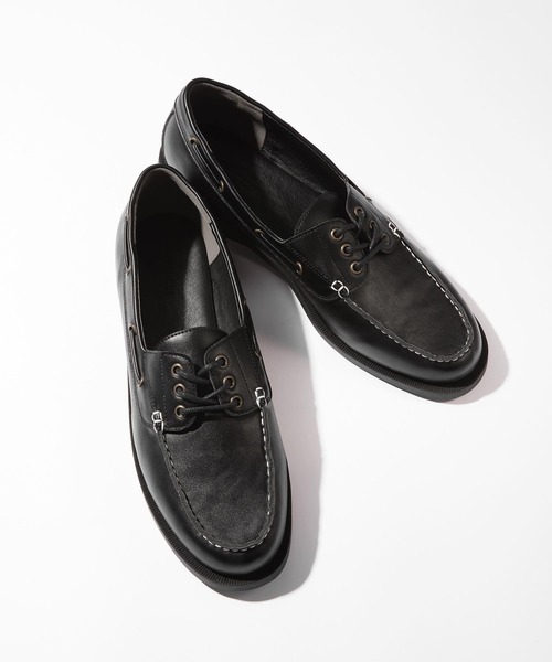 RAGEBLUE（レイジブルー）の「Classical leather Deck Shoes/デッキシューズ（モカシン/デッキシューズ・メンズ・ブラック/ブラウン・MEDIUM/LARGE）」の2枚目の写真