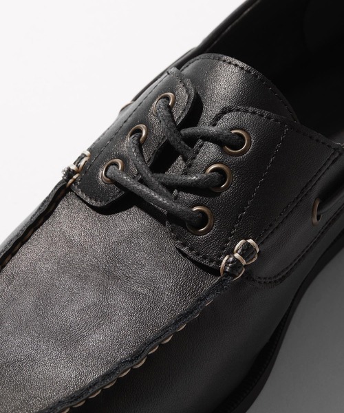 RAGEBLUE（レイジブルー）の「Classical leather Deck Shoes/デッキシューズ（モカシン/デッキシューズ・メンズ・ブラック/ブラウン・MEDIUM/LARGE）」の4枚目の写真