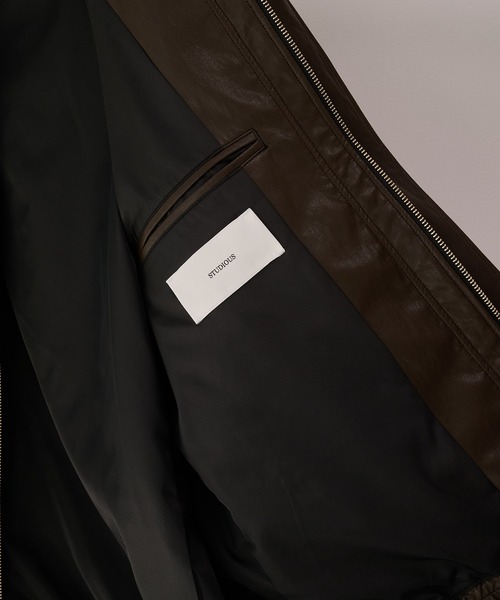 STUDIOUS(ステュディオス)の「【STUDIOUS】MODERN LEATHER BLOUSON(ブルゾン・メンズ・ブラウン・3/2/1)」の18枚目の写真