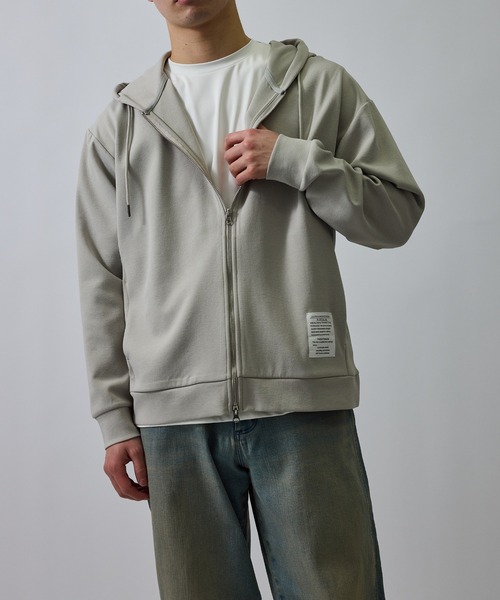  j.n.r.d（ジェー・エヌ・アール・ディー）の「杢ストレッチダンボールフルジップパーカー（パーカー・メンズ・パープル/オフホワイト/チャコールグレー・L/M/S/LL）」の2枚目の写真
