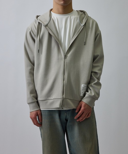  j.n.r.d（ジェー・エヌ・アール・ディー）の「杢ストレッチダンボールフルジップパーカー（パーカー・メンズ・パープル/オフホワイト/チャコールグレー・L/M/S/LL）」の8枚目の写真