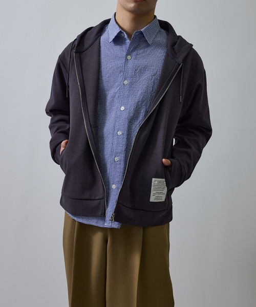  j.n.r.d（ジェー・エヌ・アール・ディー）の「杢ストレッチダンボールフルジップパーカー（パーカー・メンズ・パープル/オフホワイト/チャコールグレー・L/M/S/LL）」の7枚目の写真