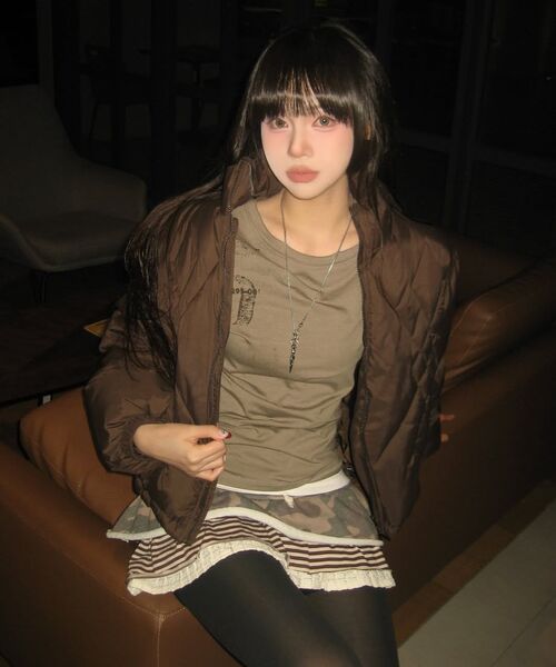 PORTERNA(ポルテナ)の「BOAT NECK GRAPHIC LONG SLEEVE T-SHIRT-BEIGE(Tシャツ/カットソー・レディース・その他・OS)」の21枚目の写真