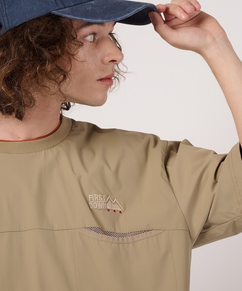 FIRST DOWN(ファーストダウン)の「ポケット ピステ ショートスリーブTシャツ(Tシャツ/カットソー・メンズ・ベージュ/ブラック・M)」の19枚目の写真